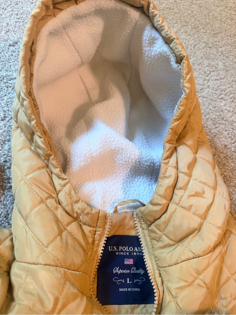 U.S. Polo Assn. Girls Large Tan Jacket - Excellent Condition